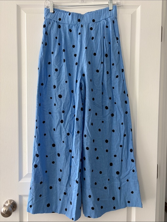 Stateside Pants - Stateside NWOT Light Blue Wide-Leg Pants with Black Polka Dots